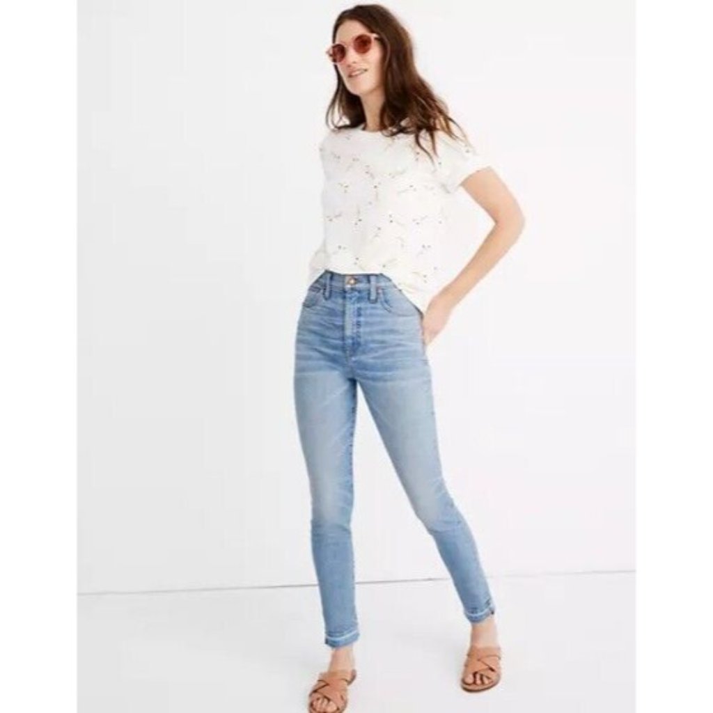 Madewell Jeans Rivet & Thread 11" High Rise Skinny Light Wash Denim Nwt Size 25